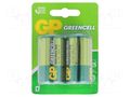 Battery: zinc-carbon; D; 1.5V; non-rechargeable; 2pcs; GREENCELL GP BAT-R20/G-B2