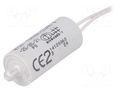 Capacitor: polypropylene; motors, run; 2uF; 470VAC; Ø25x55mm; ±5% KEMET C274ACA4200AL0J
