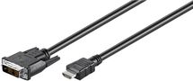 DVI-D/HDMI™ Cable, nickel-plated, 1 m, black - DVI-D male Single-Link (18+1 pin) > HDMI™ connector male (type A) 50579