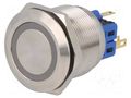 Switch: vandal resistant; Pos: 2; SPDT; 3A/220VAC; 5A/24VDC; IP65 ONPOW V25-21E-12R-S