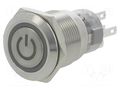 Switch: vandal resistant; Pos: 2; SPDT; 0.5A/220VAC; 1A/24VDC; IP67 ONPOW V19-21ET-12R-S