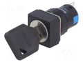 Switch: key switch; Stabl.pos: 2; Switch.method: ON-ON; Ø16mm; 90° ONPOW V16-KEY-AF-2