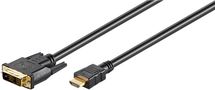 DVI-D/HDMI™ Cable, gold-plated, 3 m, black - DVI-D male Single-Link (18+1 pin) > HDMI™ connector male (type A) 51581