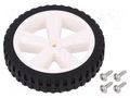 Wheel; white,black; Shaft: two sides flattened; screw; Ø: 80mm DFROBOT DF-FIT0500