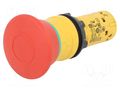 Switch: emergency stop; 22mm; Stabl.pos: 2; NC + NO; red; none; IP54 SCHNEIDER ELECTRIC XB7NT845