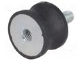 Vibration damper; M8; Ø: 30mm; rubber; L: 20mm; Thread len: 23mm ELESA+GANTER DVC2-434106
