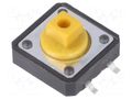 Microswitch TACT; SPST-NO; Pos: 2; 0.05A/12VDC; SMT; none; 1.6N NINIGI TACTMS-24N-F