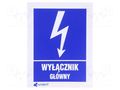 Safety sign; informative; self-adhesive folie; W: 52mm; H: 74mm ANRO 1EIA/Q1/F