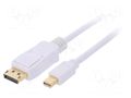 Cable; DisplayPort plug,mini DisplayPort plug; Len: 2m; white Goobay MC.2110.1112.020WH