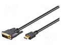 Cable; HDMI 1.4; DVI-D (18+1) plug,HDMI plug; 1m; black Goobay HDMI-DV020G.010