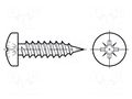 Screw; 2.2x19; Head: cheese head; Pozidriv; PZ1; ISO 7049; BN 13259 BOSSARD B2.2X19/BN13259