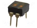 Switch: DIP-SWITCH; Poles number: 2; ON-OFF; 0.025A/24VDC; Pos: 2 OMRON Electronic Components A6T-2102