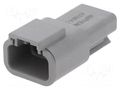 Connector: wire-wire; plug; male; ATM; for cable; PIN: 3; grey; IP67 AMPHENOL ATM04-3P