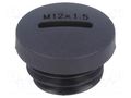 Stopper; M12; 1.5; polyamide; black; H: 10mm; Øout: 15mm KSS WIRING MSP-12