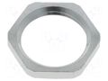 Nut; PG9; brass; Thk: 2.8mm; Spanner: 18mm; Thread: PG; GM-MS HUMMEL HUMMEL-1161090001