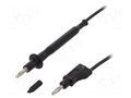 Test lead; 60VDC; 20A; probe tip,banana plug 4mm; Len: 1m; black ELECTRO-PJP PJ4112F4-100-B