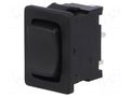 ROCKER; SP3T; Pos: 3; (ON)-OFF-(ON); 6A/250VAC; black; IP40; none Marquardt 1808.1302
