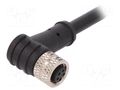 Connector: M8; female; PIN: 5; 1.5A; 30V; IP67; angled; plug; 1m BULGIN PXPTPU08RAF05BC010