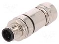 Connector: M12; plug; PIN: 4; male; 250V; IP67; soldering; for cable BULGIN MBNI12FIM04DSCPG9