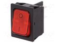 ROCKER; DPST; Pos: 2; ON-OFF; 20A/250VAC; red; IP40; filament lamp Marquardt 1835.3112