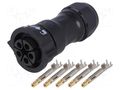 Connector: circular; plug; for cable; PIN: 5; female; with contacts AMPHENOL LTW DC-05BFFA-QL8LPP