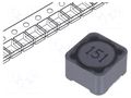 Inductor: wire; SMD; 150uH; 1.42A; 280mΩ; ±20%; 12x12x8mm; -40÷125°C Viking PCS127MT151