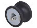 Vibration damper; M6; Ø: 20mm; rubber; L: 15mm; H: 6mm; 223N; 60N/mm ELESA+GANTER DVC3-20-14-15M6-4