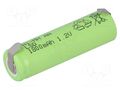 Re-battery: Ni-MH; AA; 1.2V; 1800mAh; soldering lugs; Ø14.2x50mm JJJ ACCU-AA1800/JJJ-BL