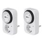 Set of 2, Analogue Timer, white - easy-to-operate analogue time switch 55538