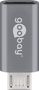 Micro-USB/USB-C™ OTG Hi-Speed Adapter for Connecting Charging Cables, grey - USB-C™ female > USB 2.0 micro male (type B) 55553