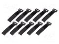 Hook and loop fastener; L: 150mm; W: 20mm; black; polyamide; 10pcs. LOGILINK PC-KAB0056