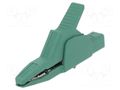 Crocodile clip; 34A; 300V; green; Grip capac: max.30mm; 972405104 HIRSCHMANN T&M AK2B2540I-GN