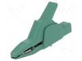 Crocodile clip; 34A; 300V; green; Grip capac: max.30mm; 972405104 HIRSCHMANN T&M AK2B2540I-GN