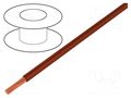 Wire; TLY; stranded; Cu; 0.124mm2; PVC; brown; 150V; 500m; Class: 5 TECHNOKABEL TLY-0.124-BR