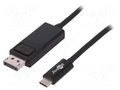 Adapter; High Speed; DisplayPort plug,USB C plug; 1.2m; black Goobay USB3.1-DP