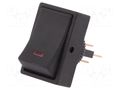 ROCKER; SPST; Pos: 2; ON-OFF; 25A/12VDC; red; LED,point; R13-207-DC SCI R13-207L-01-BBR