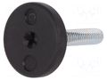 Foot; rigid,with screwdriver slot,with lever; Base dia: 40mm ELESA+GANTER LX.40SW17-M10X32S