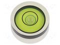 Spirit level; H: 9mm; Ømount.hole: 18mm; plastic; Body: white ELESA+GANTER GN2281-KT-18-G40-2