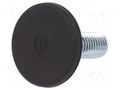 Foot; rigid,with screwdriver slot,with lever; Base dia: 30mm ELESA+GANTER LX.30SW17-M10X23S