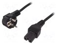 Cable; CEE 7/7 (E/F) plug,IEC C15 female; 1.8m; black; 2.5A; 250V LOGILINK CP105