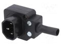 Connector: AC supply; plug; male; 10A; 250VAC; IEC 60320; for cable SCHURTER 4300.0401