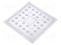LED lens; square; plexiglass PMMA; transparent; Mounting: screw LEDIL CS16322