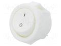 ROCKER; SPST; Pos: 2; ON-OFF; 3A/250VAC; white; none; 20mΩ; round CANAL ELECTRONIC MR5110R5NWWBC3