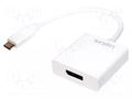 Adapter; USB 3.0; DisplayPort socket,USB C plug; 140mm; white LOGILINK UA0246A