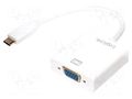 Adapter; USB 3.0; D-Sub 15pin HD socket,USB C plug; 140mm; white LOGILINK UA0237