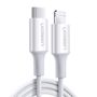 Ugreen US171 Lightning - USB-C MFi PD cable 20W 480Mb/s 1m - white, Ugreen 6957303814930 6957303814930