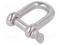 Dee shackle; acid resistant steel A4; for rope; 5mm KRAFTBERG SZE-D5-A4