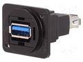 Coupler; USB A socket,both sides; FT; USB 3.0; metal; Thread: M3 CLIFF CP30205NM3B