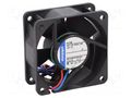 Fan: DC; axial; 12VDC; 60x60x25mm; 42m3/h; 35dBA; ball; 5100rpm EBM-PAPST 612NN