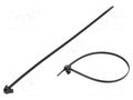 Cable tie; multi use,inside serrated with release mechanism HELLERMANNTYTON REZ300-PA66-BK